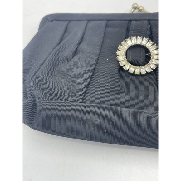 Vintage Zell Fifth Ave Clutch Purse Black Metal Clasp Jewel Gem - Picture 11 of 11
